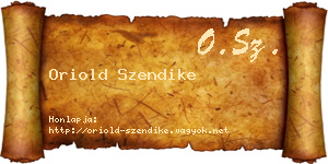 Oriold Szendike névjegykártya